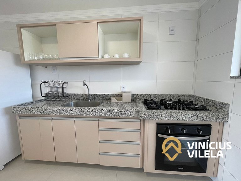 Apê com 3Q prox. a praia de Taperapuã (Axé Moi)