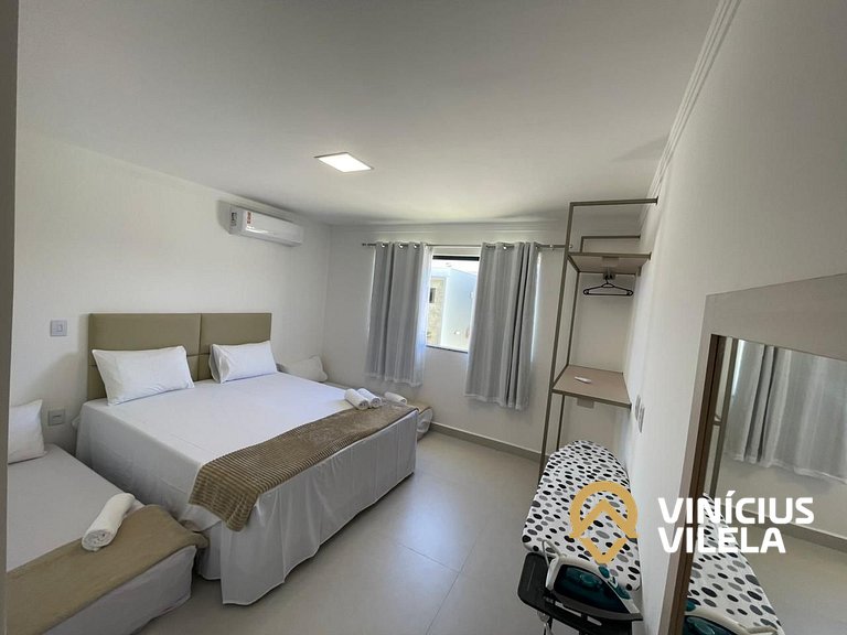 Apê com 3Q prox. a praia de Taperapuã (Axé Moi)