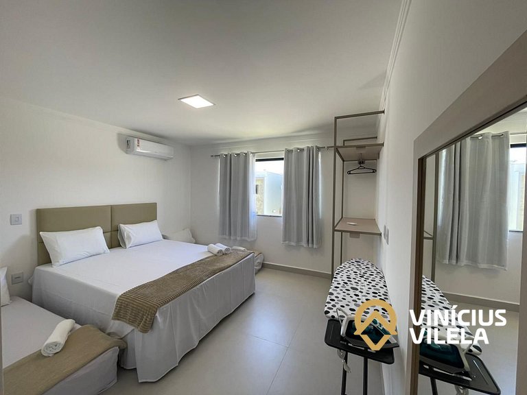 Apê com 3Q prox. a praia de Taperapuã (Axé Moi)