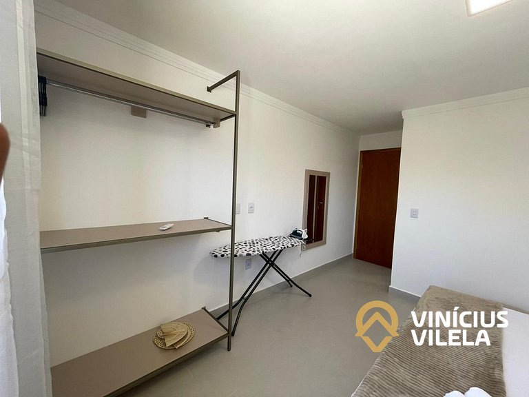 Apê com 3Q prox. a praia de Taperapuã (Axé Moi)