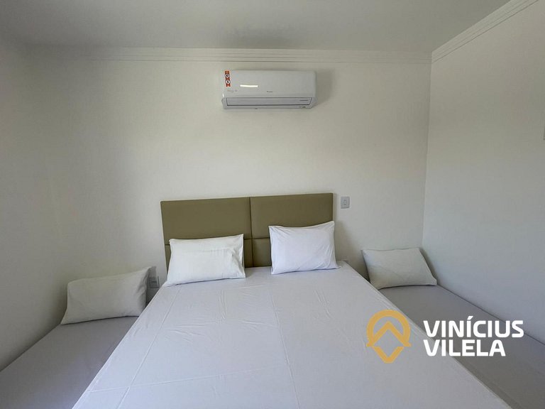 Apê com 3Q prox. a praia de Taperapuã (Axé Moi)