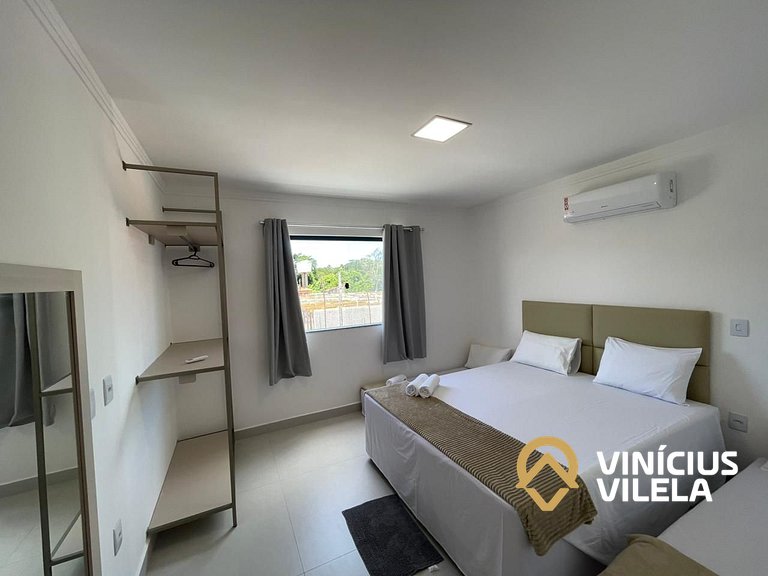 Apê com 3Q prox. a praia de Taperapuã (Axé Moi)