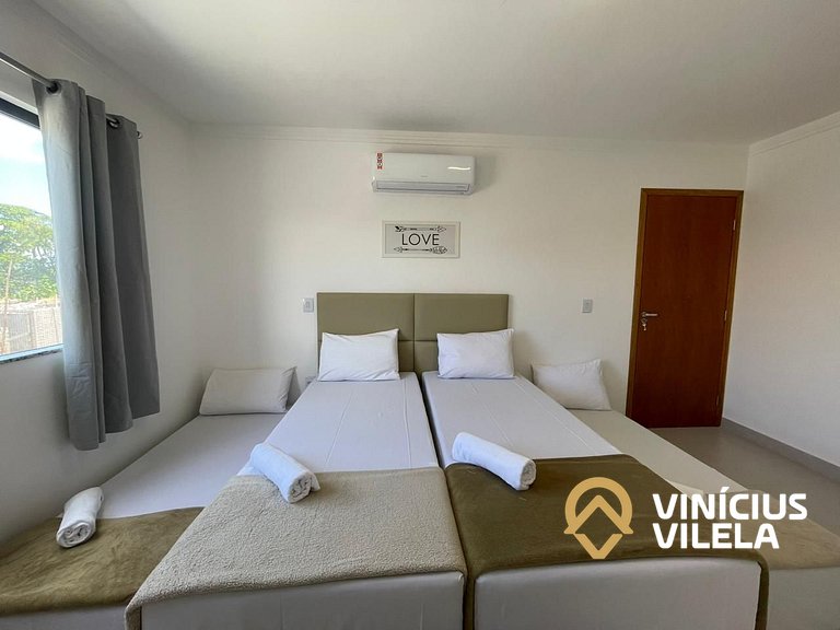 Apê com 3Q prox. a praia de Taperapuã (Axé Moi)