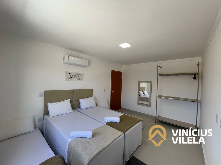 Apê com 3Q prox. a praia de Taperapuã (Axé Moi)