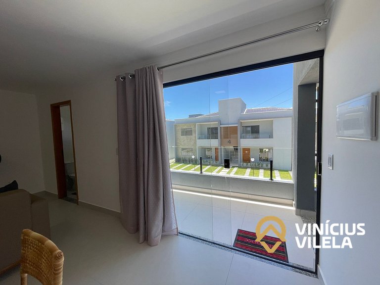 Apê com 3Q prox. a praia de Taperapuã (Axé Moi)