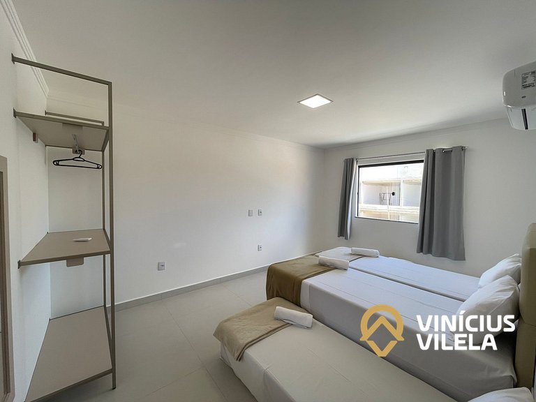 Apê com 3Q prox. a praia de Taperapuã (Axé Moi)