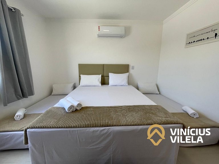 Apê com 3Q prox. a praia de Taperapuã (Axé Moi)