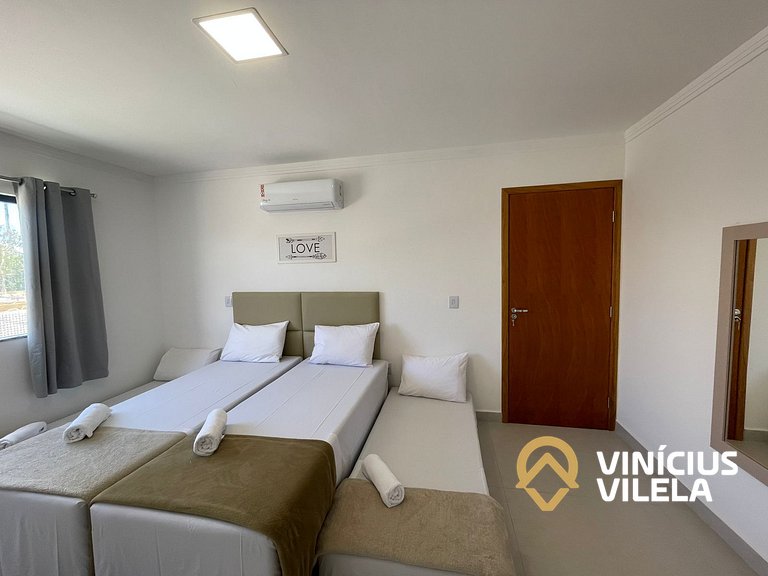 Apê com 3Q prox. a praia de Taperapuã (Axé Moi)