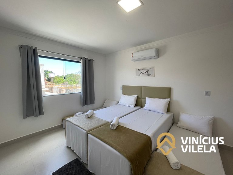 Apê com 3Q prox. a praia de Taperapuã (Axé Moi)