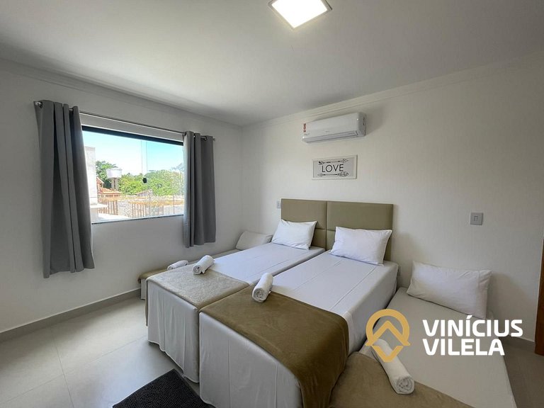 Apê com 3Q prox. a praia de Taperapuã (Axé Moi)