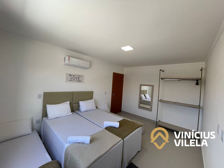 Apê com 3Q prox. a praia de Taperapuã (Axé Moi)