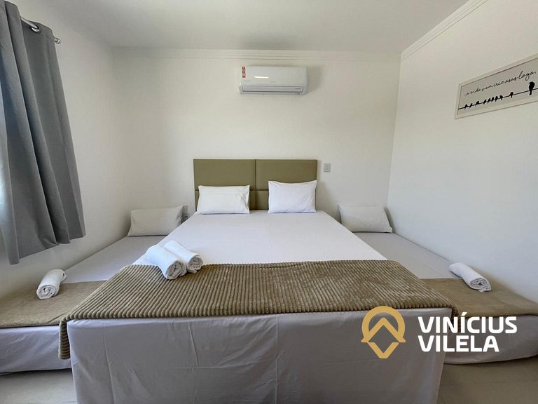 Apê com 3Q prox. a praia de Taperapuã (Axé Moi)