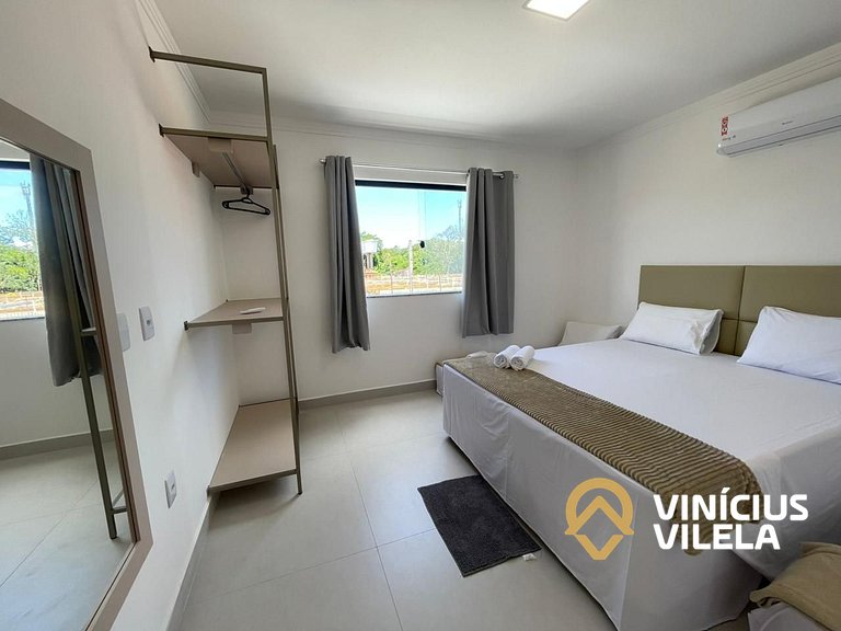 Apê com 3Q prox. a praia de Taperapuã (Axé Moi)