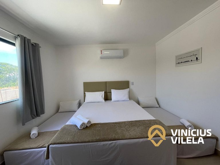 Apê com 3Q prox. a praia de Taperapuã (Axé Moi)