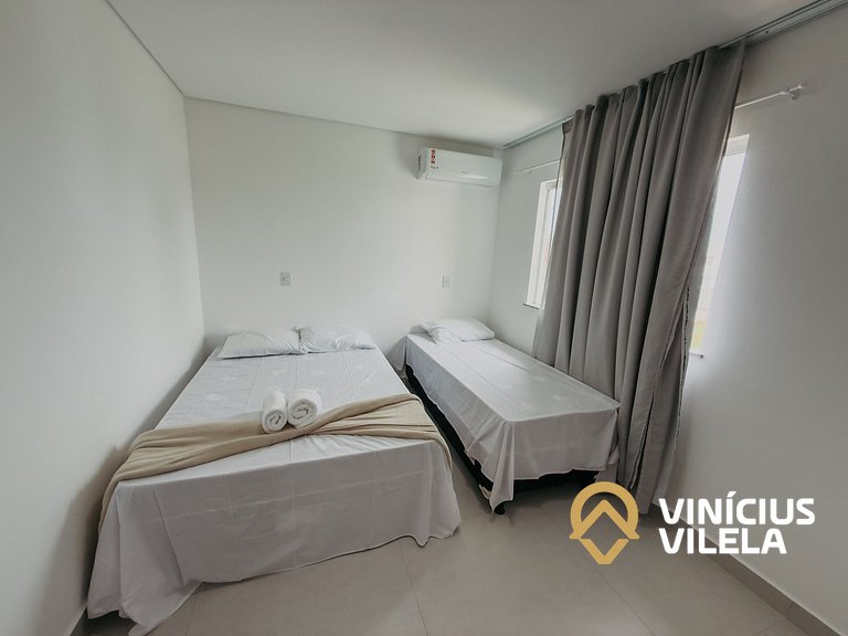 Apê 3Q Frente a praia do Mutá cond. com piscina