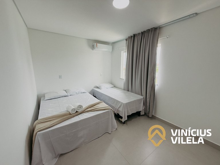 Apê 3Q Frente a praia do Mutá cond. com piscina