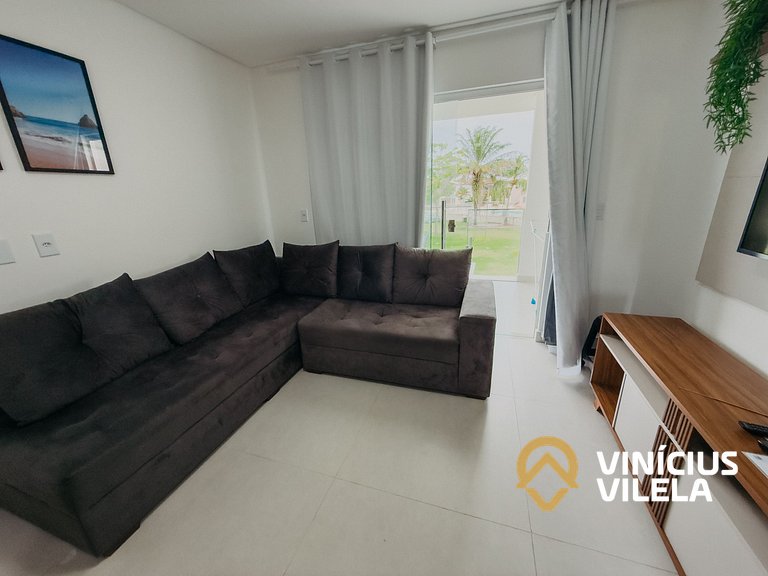 Apê 3Q Frente a praia do Mutá cond. com piscina