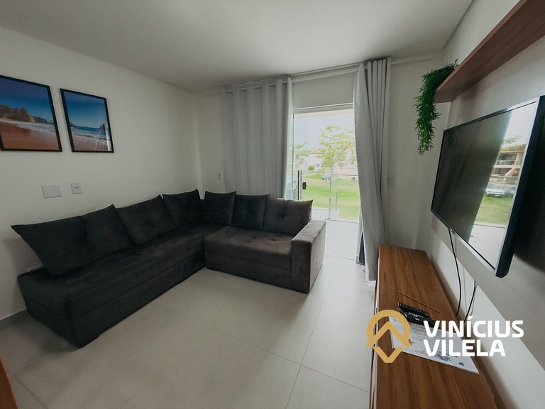 Apê 3Q Frente a praia do Mutá cond. com piscina