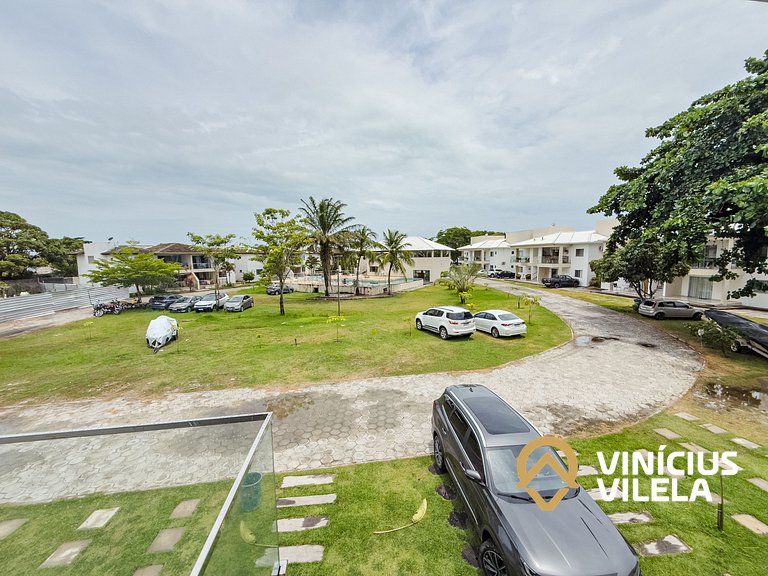 Apê 3Q Frente a praia do Mutá cond. com piscina