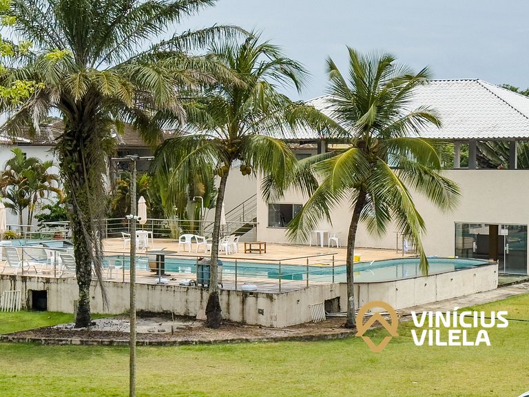 Apê 3Q Frente a praia do Mutá cond. com piscina