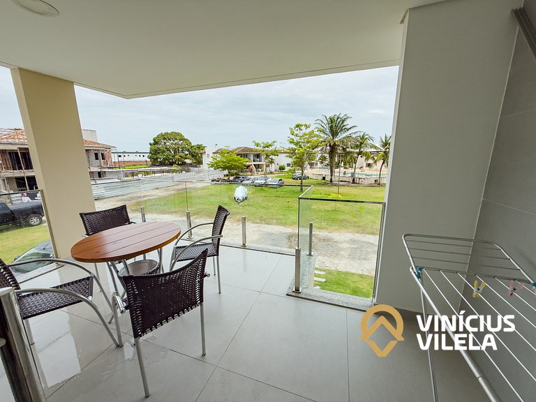 Apê 3Q Frente a praia do Mutá cond. com piscina