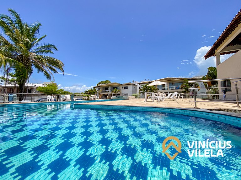 Apê 3Q Frente a praia do Mutá cond. com piscina