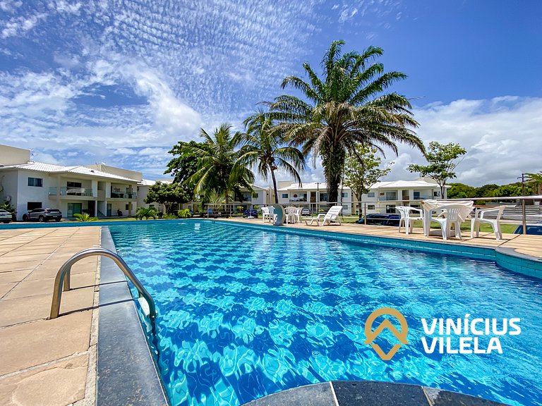 Apê 3Q Frente a praia do Mutá cond. com piscina