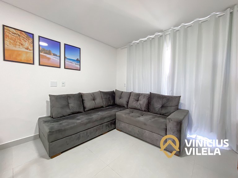 Apê 3Q Frente a praia do Mutá cond. com piscina