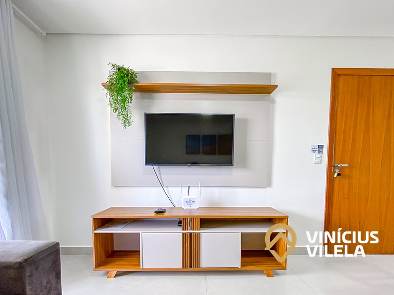 Apê 3Q Frente a praia do Mutá cond. com piscina