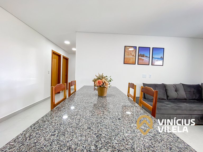 Apê 3Q Frente a praia do Mutá cond. com piscina