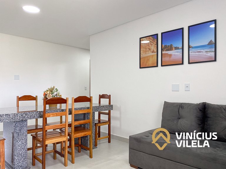 Apê 3Q Frente a praia do Mutá cond. com piscina