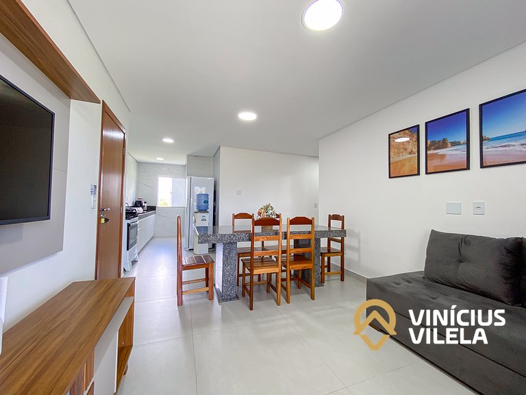 Apê 3Q Frente a praia do Mutá cond. com piscina