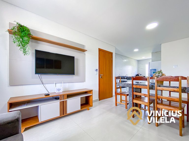 Apê 3Q Frente a praia do Mutá cond. com piscina