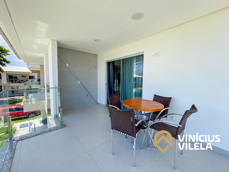 Apê 3Q Frente a praia do Mutá cond. com piscina