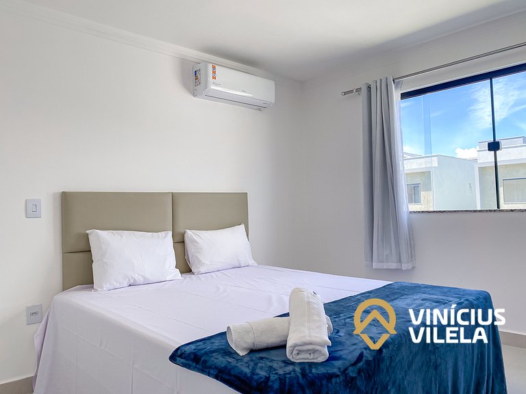 Apê com 3Q prox. a praia de Taperapuã (Axé Moi)