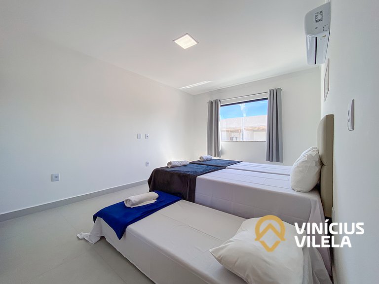 Apê com 3Q prox. a praia de Taperapuã (Axé Moi)