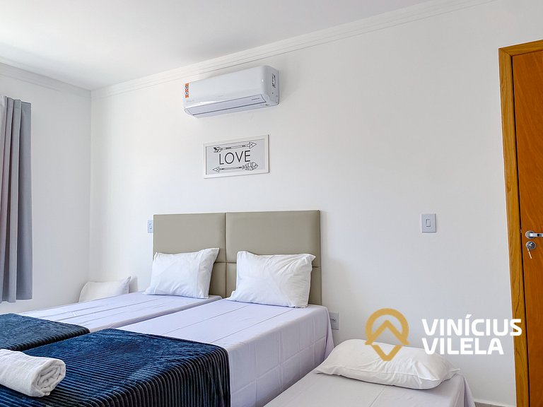 Apê com 3Q prox. a praia de Taperapuã (Axé Moi)