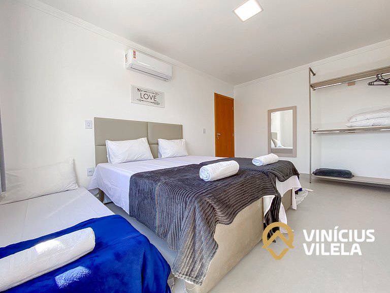 Apê com 3Q prox. a praia de Taperapuã (Axé Moi)