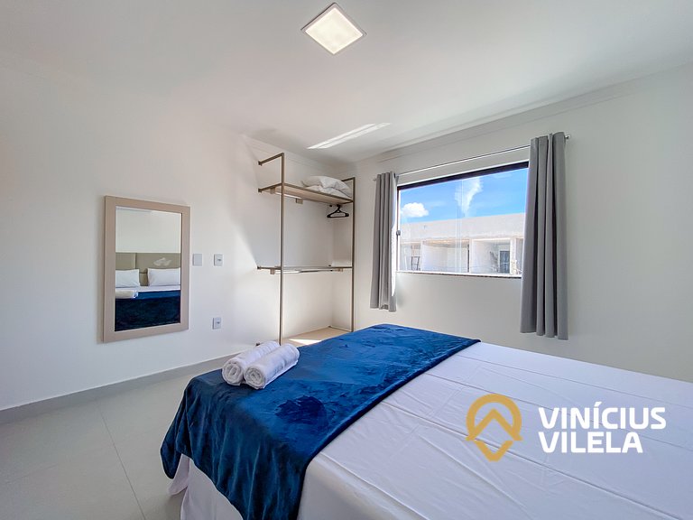 Apê com 3Q prox. a praia de Taperapuã (Axé Moi)