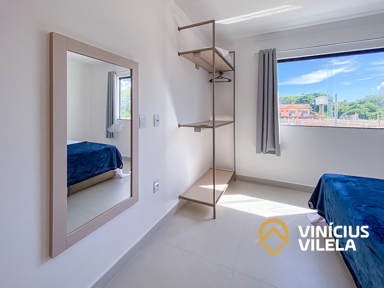 Apê com 3Q prox. a praia de Taperapuã (Axé Moi)