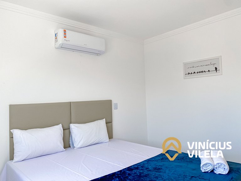 Apê com 3Q prox. a praia de Taperapuã (Axé Moi)