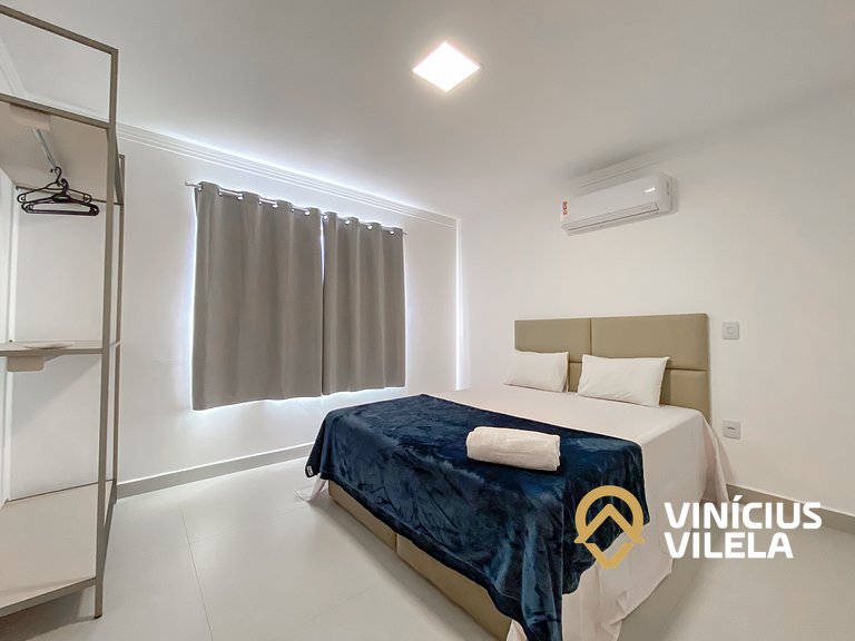 Apê com 3Q prox. a praia de Taperapuã (Axé Moi)