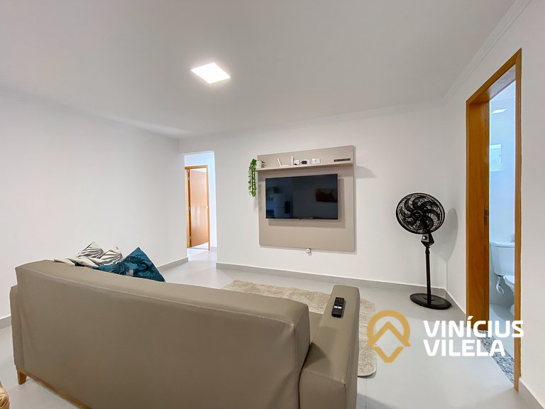 Apê com 3Q prox. a praia de Taperapuã (Axé Moi)