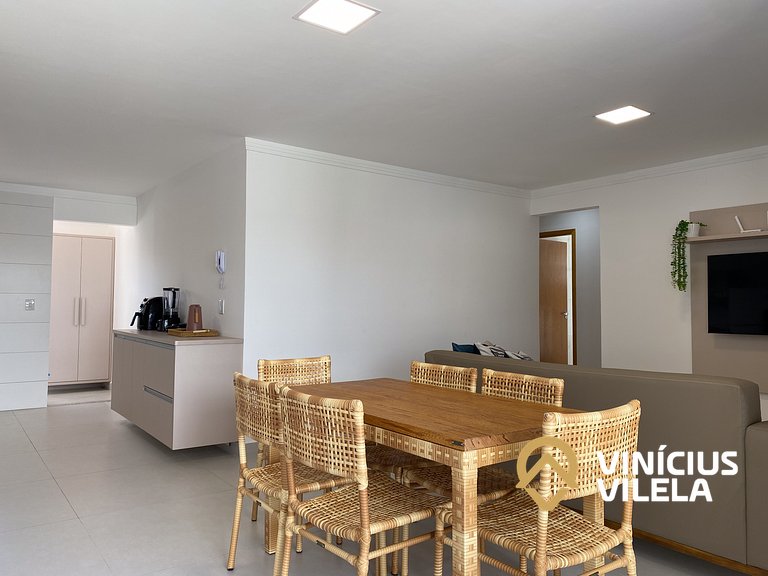 Apê com 3Q prox. a praia de Taperapuã (Axé Moi)