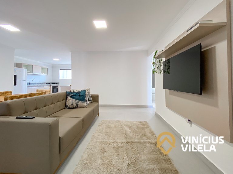 Apê com 3Q prox. a praia de Taperapuã (Axé Moi)