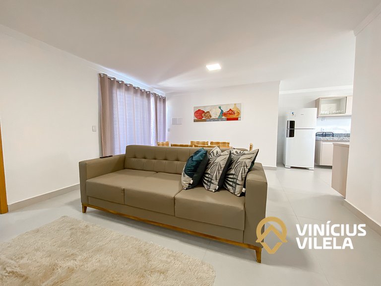 Apê com 3Q prox. a praia de Taperapuã (Axé Moi)