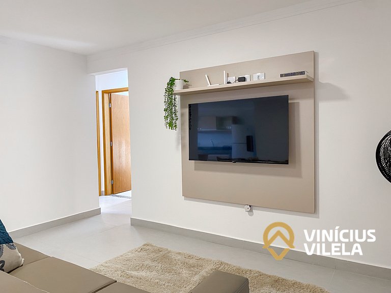 Apê com 3Q prox. a praia de Taperapuã (Axé Moi)