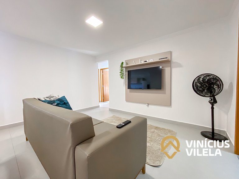 Apê com 3Q prox. a praia de Taperapuã (Axé Moi)