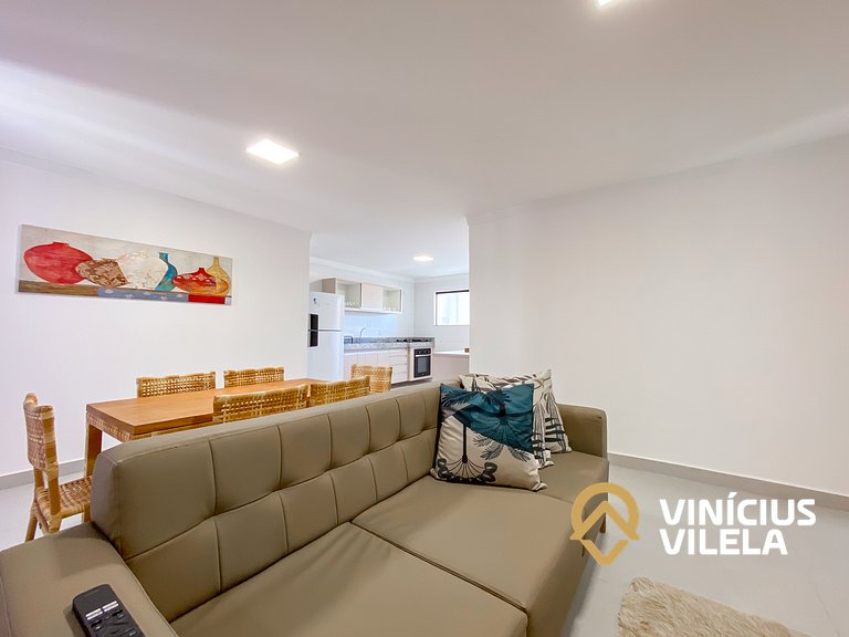 Apê com 3Q prox. a praia de Taperapuã (Axé Moi)