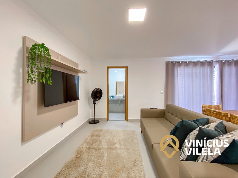 Apê com 3Q prox. a praia de Taperapuã (Axé Moi)